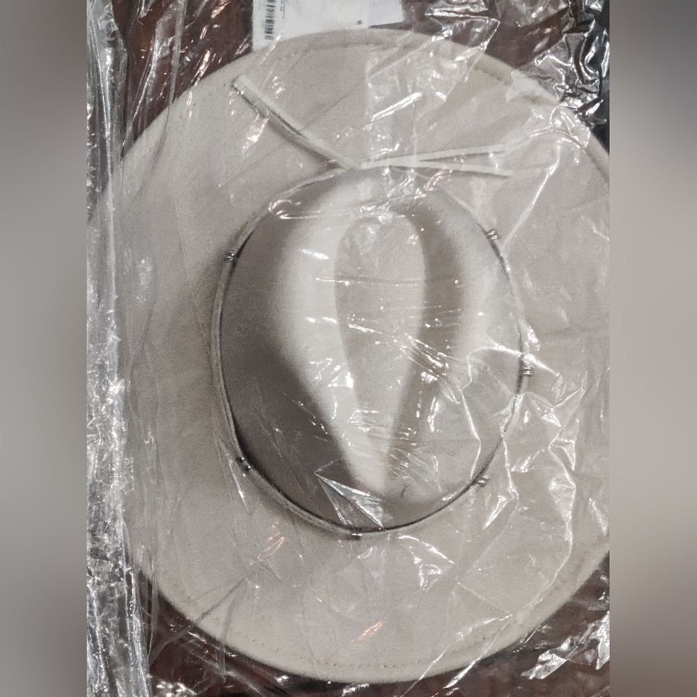 NWT---Knotted Faux Leather Trim Fedora Hat - Picture 4 of 4